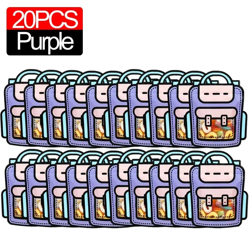 20 pieces of purple cute cartoon birthday and party goodie bags
