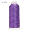 A spool of purple high tenacity machine embroidery thread labeled Col.1832