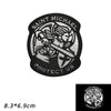 Black embroidered patch featuring a winged angel design and the text SAINT MICHAEL PROTECT US