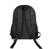 Black durable canvas backpack shown from the back