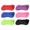 A set of five colored microbead neck pillows in red, purple, blue, pink, and green.