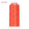 A spool of bright orange embroidery thread labeled Col.1678 with a white core.