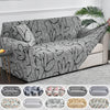 Various patterns and colors of elastic sofa cover protectors displayed in a grid.