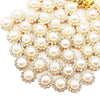 A close-up of sunflower crystal rhinestone sew-on buttons arranged in a decorative pattern.