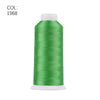 A roll of bright green polyester embroidery thread labeled with the color code 1968.