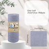 A roll of grey microfiber cleaning towels with a rectangular swatch showing the size and usage.