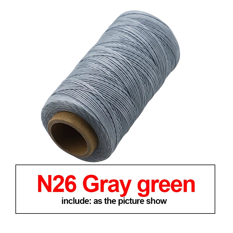 Roll of N26 gray green waxed thread for leather and crafting