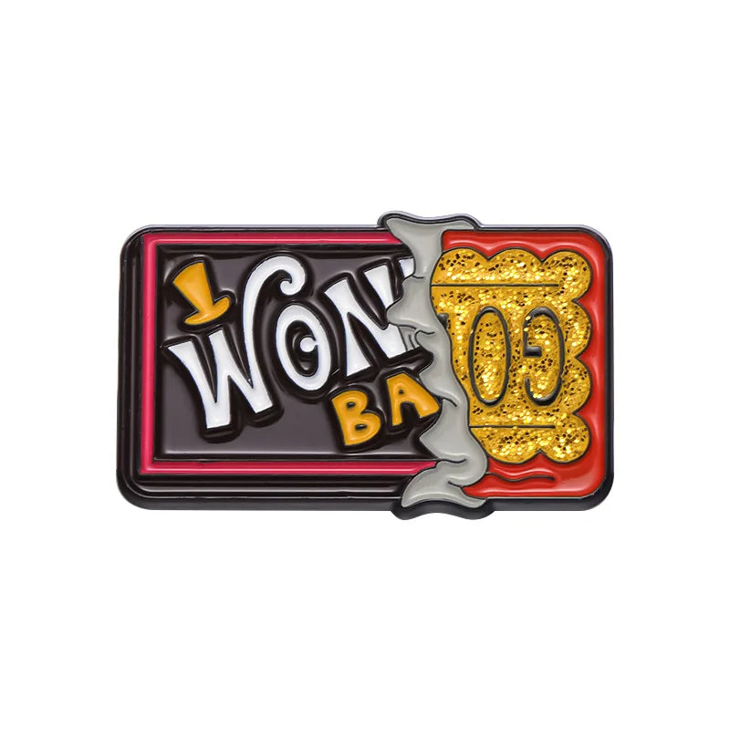 Vintage enamel airline ticket lapel pin featuring the words WON BA in gold and black with a silver silhouette.