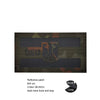 A dark rectangular reflective patch featuring an eagle shield design on a camouflage background.