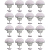 A set of white adjustable quilt and fabric clips shown from multiple angles.