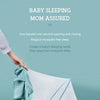 A hand is folding a light blue mosquito net for baby sleeping.
