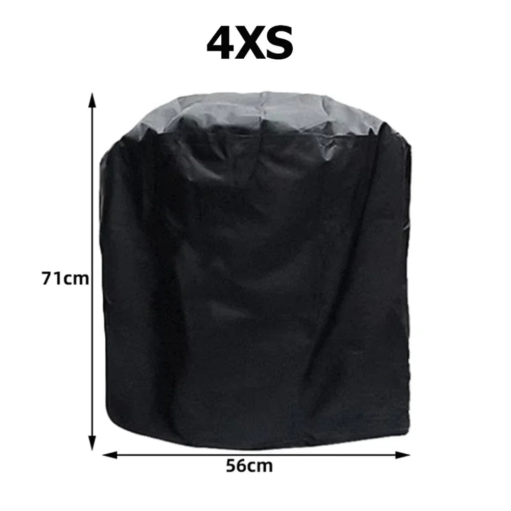 Black heavy duty waterproof BBQ grill cover with dimensions 71cm by 56cm
