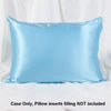 Light blue satin pillowcase shown flat, ready for use.