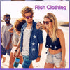A group of young adults posing on a beach wearing various clothing and accessories.