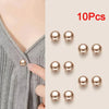 Ten pearl button pins for DIY decoration shown on a light background.