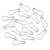 A pack of 100 gourd-shaped locking safety pins for knitting and sewing.