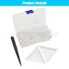 A white pearl bead setting kit includes a handheld machine, rivets, and a plastic tray.