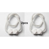 Two white decorative curtain tiebacks made of strong magnetic rope.