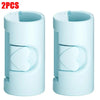 Two light blue non-slip bed sheet grippers with adjustable clips shown side by side.