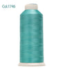 A spool of teal embroidery thread labeled Col.1746