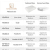 A table showing various pillowcase sizes and corresponding pillow options for a Townsend Silk product.