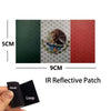 An IR Reflective Patch featuring the Mexican flag design with an eagle emblem and a hook and loop.