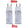Two white adjustable buckle-free elastic belts with padded grips