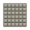 A gray, square seat cushion with multiple individual air pockets for adjustable pressure relief.