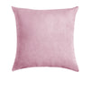 A square, soft mauve velvet decorative pillow cover.