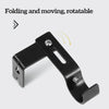 Black folding and moving rotatable iron curtain rod rack.