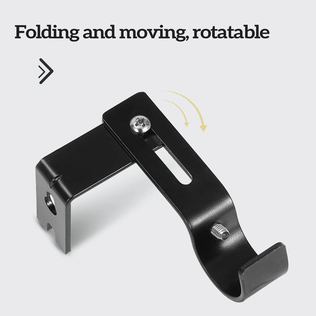 Black folding and moving rotatable iron curtain rod rack.