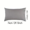 A rectangular gray pillowcase with an envelope closure, measuring 74cm by 48cm.