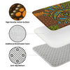 A laundry mat showing its components: a high density velvet surface, additional breathable foam, and an anti-slip bottom.