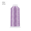A roll of purple polyester embroidery thread labeled COL: 1711.