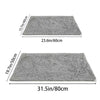 Gray extra dense chenille pet door mat shown in two sizes, 15.7in/40cm and 19.7in/50cm.