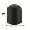 Black heavy-duty BBQ grill cover cylinder shape with dimensions 28 inches high and 23 inches wide.