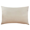 A square throw pillow cover in a neutral beige or taupe color.