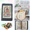 A set of beginner embroidery stitch books featuring various patterns and stitches.