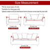 Diagram showing size measurements for 1-seater, 2-seater, and 3-seater sofas.