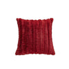 A deep red knitted plush winter throw pillow cover.