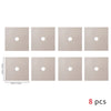 Set of eight square gas stove protectors in a light beige color
