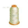 Spool of light green high tenacity polyester embroidery thread labeled Col. 301