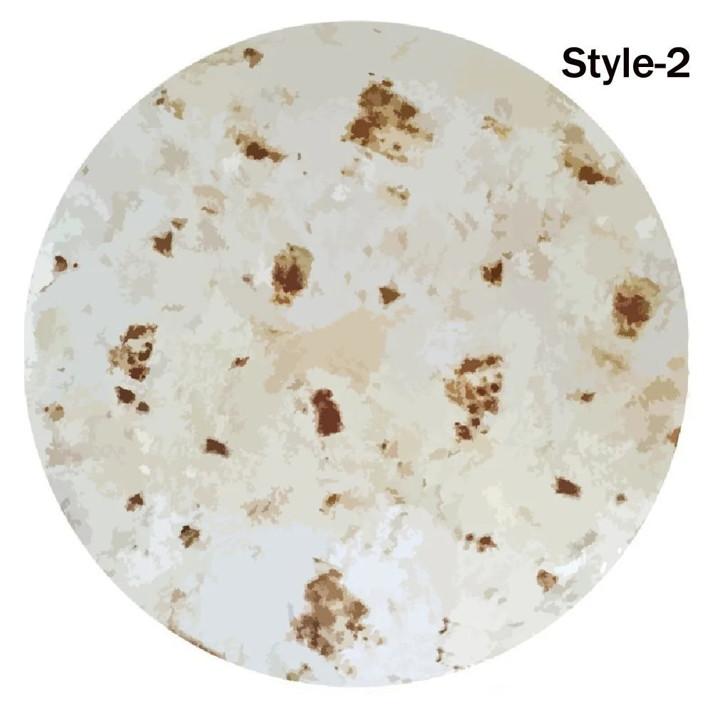 A circular image showing a light beige fabric with scattered brown stains, labeled Style-2.