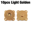 Ten pieces of light golden metal magnetic snap buttons for sewing