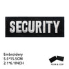Black embroidered patch with the word SECURITY in white text and a hook and loop backing