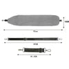 Gray fillable U-shaped travel neck pillow shown with dimensions.