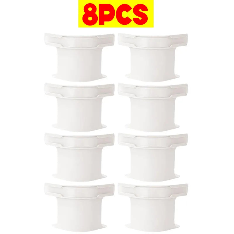 Eight white invisible bed sheet fixing clips arranged in a grid.