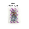 A package containing 10 pieces of HA sewing machine needles, labeled as HA x 1 11/75.