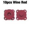 Ten pieces of wine red metal magnetic snap buttons for sewing