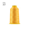 A spool of bright yellow high tenacity polyester embroidery thread.